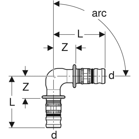 GEBERIT 623.271.00.5 Угольник Geberit Mepla  - Вид №2