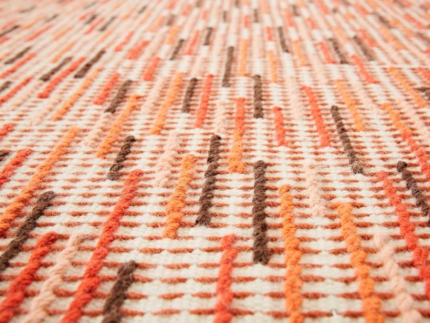 GAN Прямоугольный коврик ручной работы из шерсти в полоску Backstitch sun-id-1410802 - Вид №3