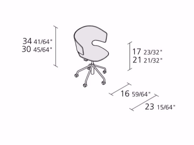 Регулируемое по высоте вращающееся кресло с колесами Alias Таормина ARCH-00044446 - Вид №3