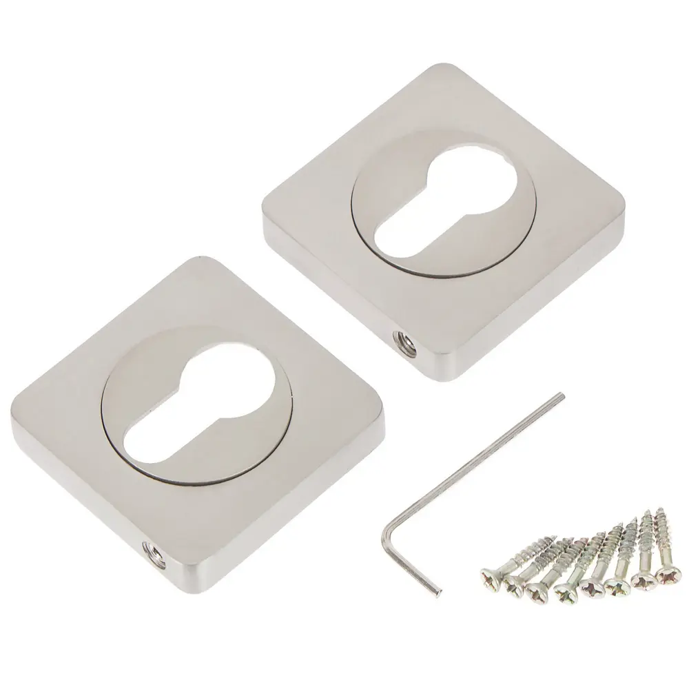 Накладка квадратная на цилиндр RENZ ЦАМ цвет никель супер матовый 2 шт STLM-2199578 - Вид №2