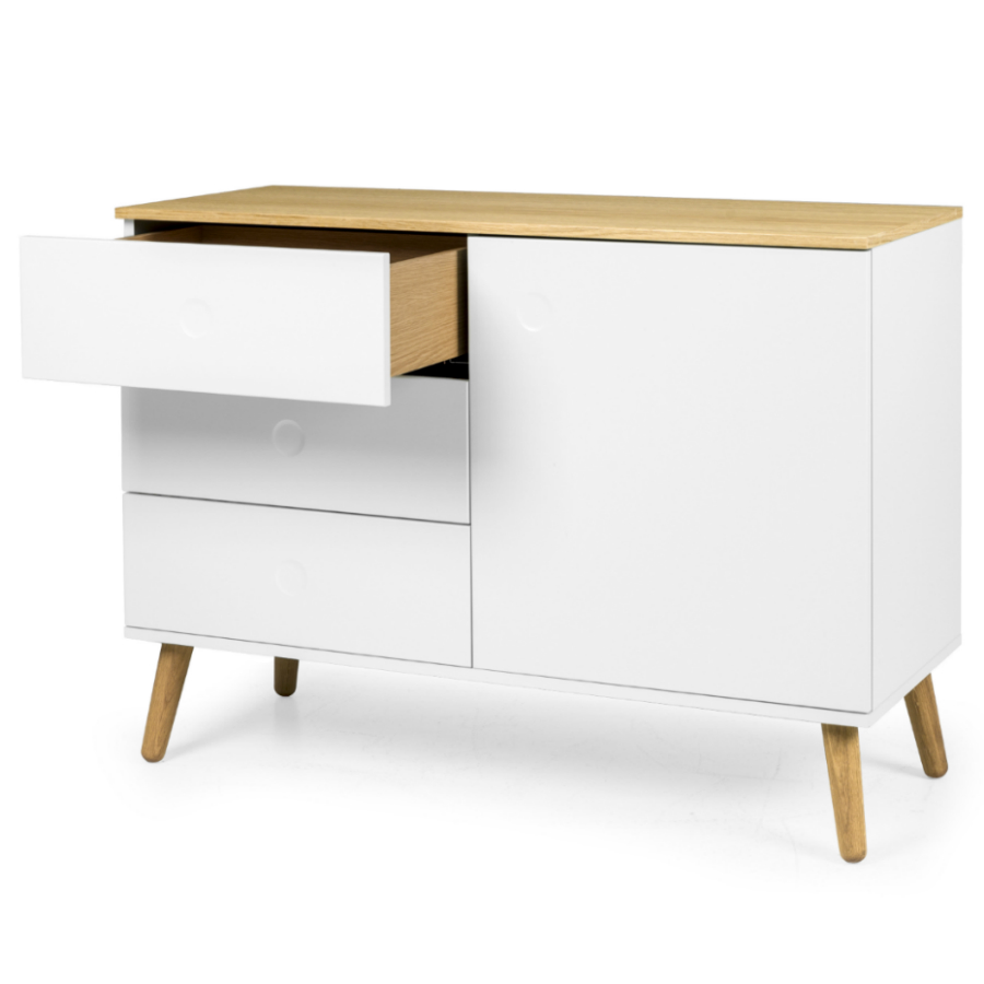 Сервант Tenzo Dot, 79х109х43 см, дуб, белый 1674454 - Вид №3