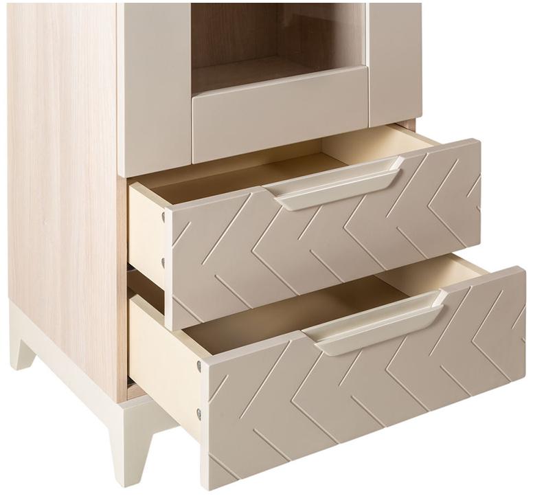 2512 Шкаф витрина Сканди Жемчужно-белый R-HOME 4009260H_Жемчуг - Вид №3