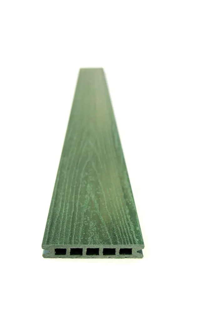 91354102 Террасная доска ДПК Multideck цвет изумруд 1500x150x27мм двусторонний вельвет/структура дерева 0.45м² 2шт STLM-1015174