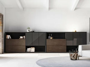 Las Mobili Модульный лакированный шкаф для хранения для офиса с распашными дверцами Elite