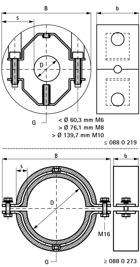 0880042 Крепление для труб  BISOFIX® 88 Термоизоляционные хомуты для изолированных труб WALRAVEN  - Вид №1
