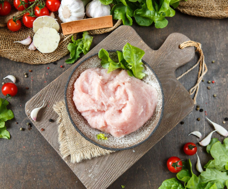 6287 Фарш куриный из филе грудки Вкусляндия 