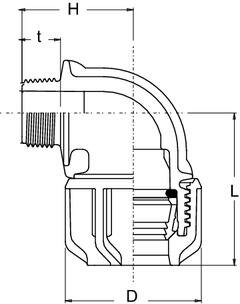 SANIT 127885000090 Колено 90 ° с конической наружной резьбой PP  - Вид №1