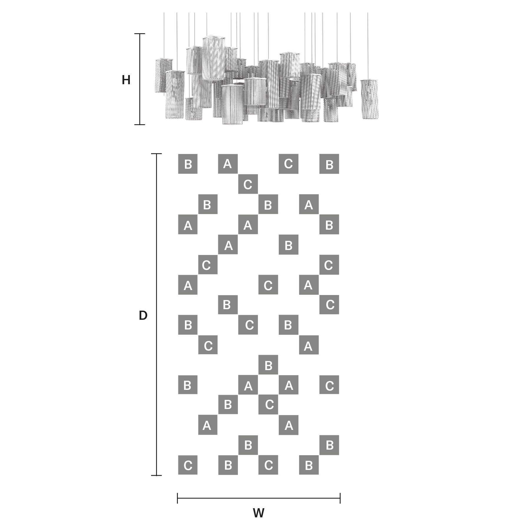 Подвесной светильник с кристаллами Masiero куб ARCH-00097089 - Вид №2