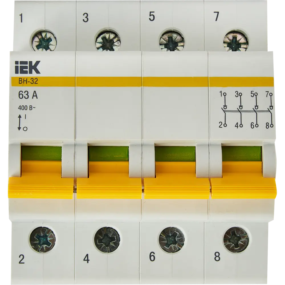 Дифференциальный автомат IEK ВН-32 4P 63А с защитой от перегрузок 87762175 STLM-1108491 - Вид №1