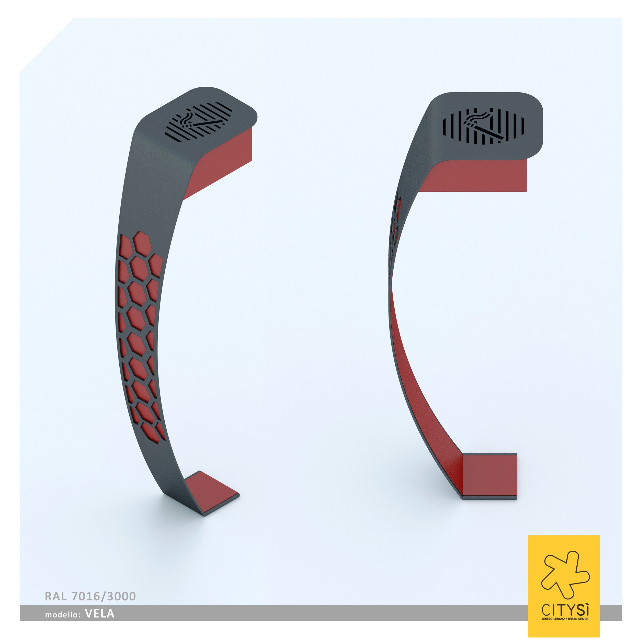 Стальная напольная пепельница для общественных мест CITYSì VELA ARCH-00023407 - Вид №1