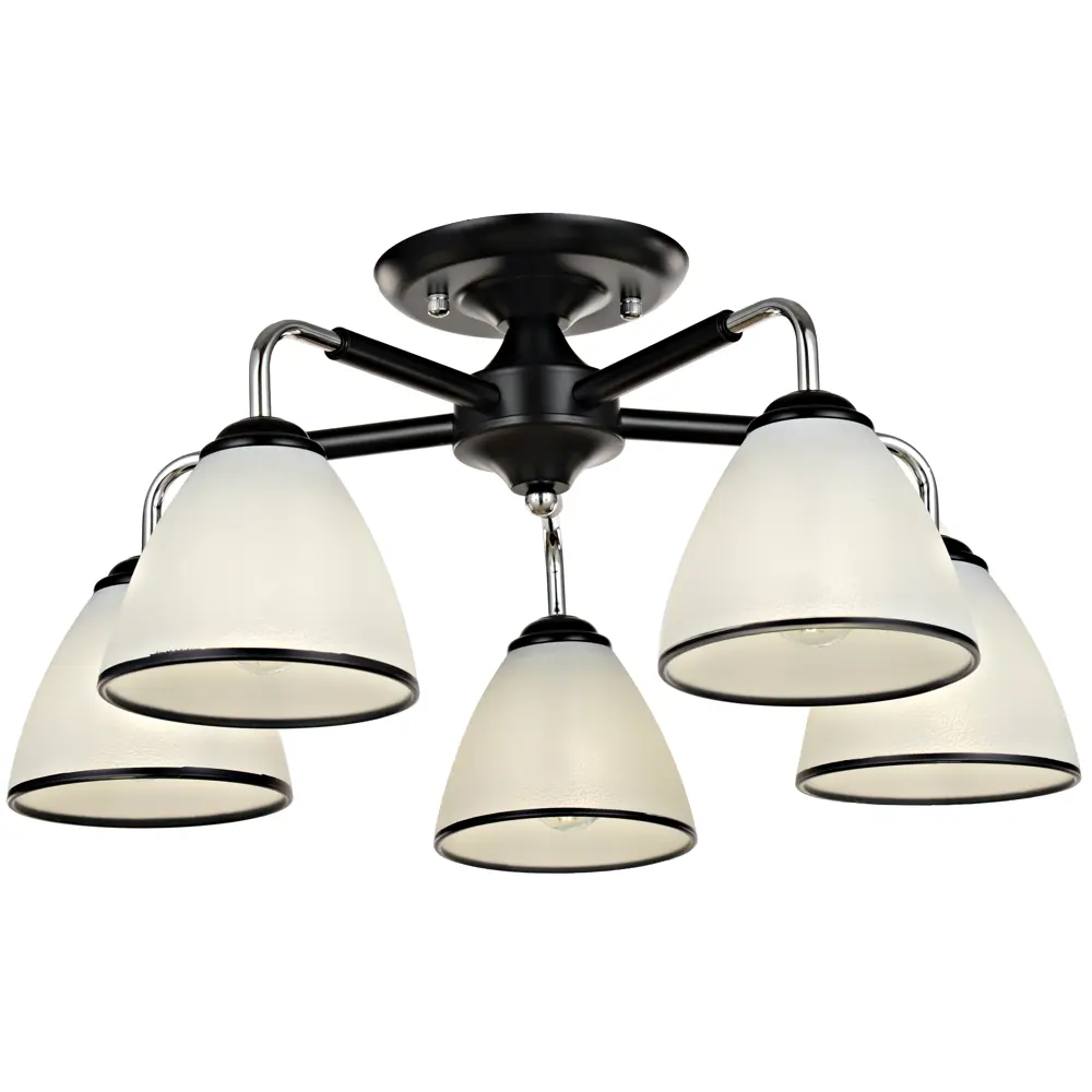 Люстра Inspire Poitiers - черная потолочная с 5 стеклянными плафонами 85113381 STLM-0058958 - Вид №4