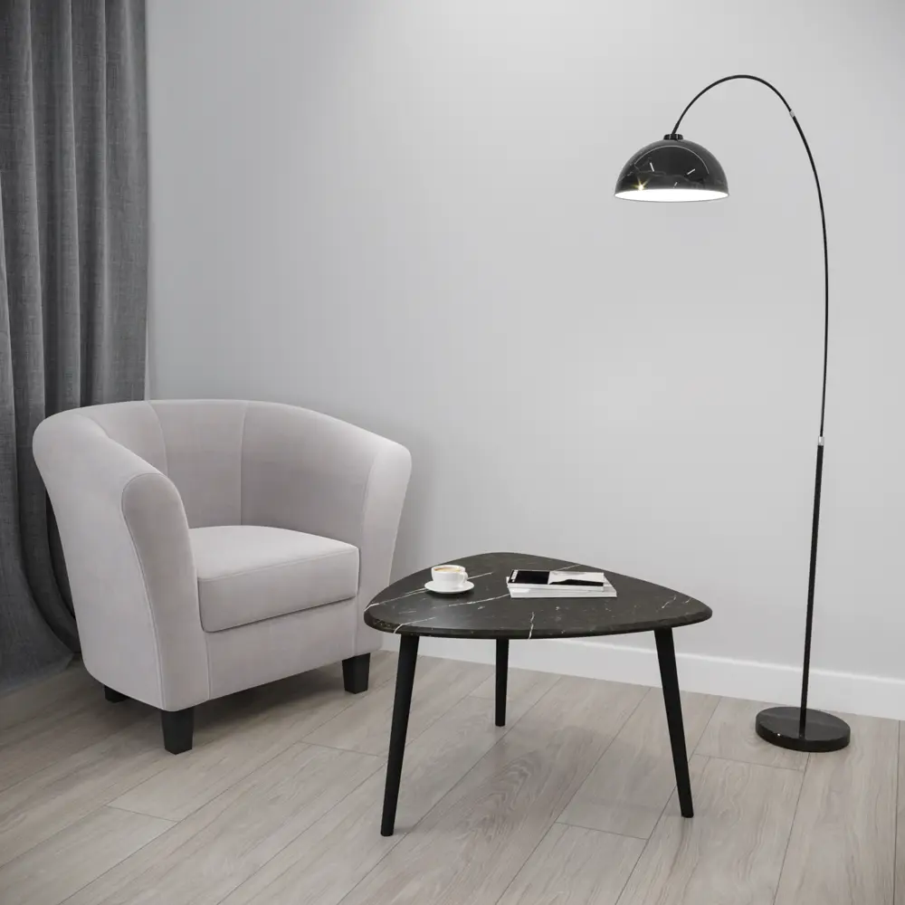 Журнальный столик треугольный 58x55 см черный SEASONS STLM-2085152 - Вид №2