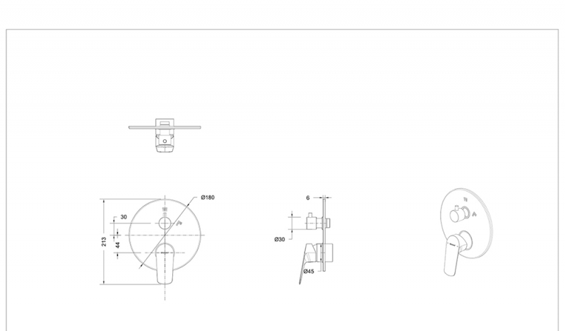 Встраиваемый смеситель (2-функц) Rhein PB8429564CP-2-ENG bravat  - Вид №1