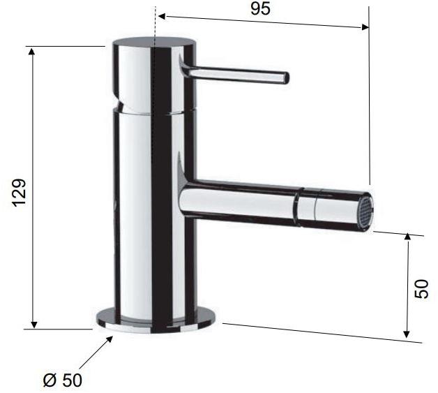Remer Rubinetterie Смеситель для биде однорычажный, сливной X style X 21 - Вид №1