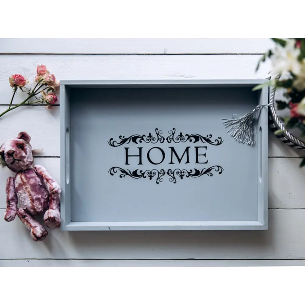 Поднос декоративный 27x37x5 см Home дерево цвет голубой Santreyd STLM-2099089 - Вид №2