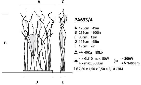 Serip Торшер галогенный ручной работы из бронзы Wind Pa633/4 - Вид №1