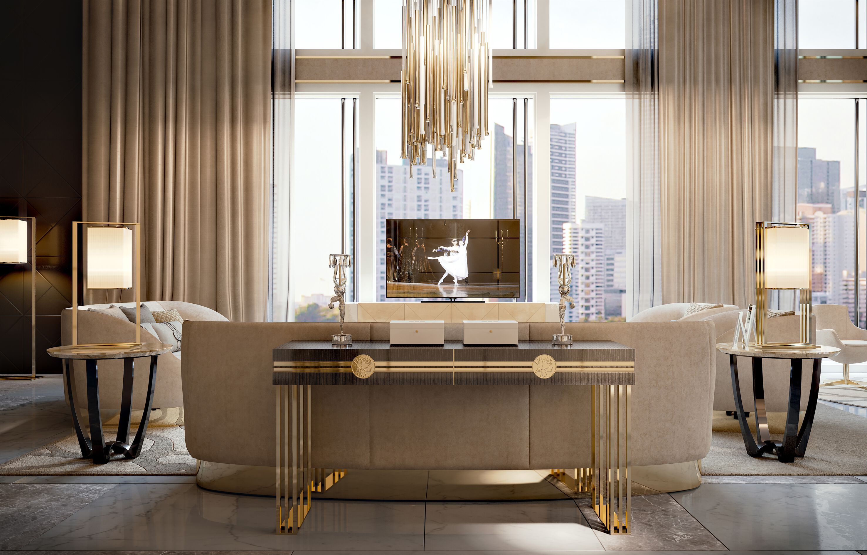 Стеклянная светодиодная настольная лампа Bizzotto Italia Symphony – Infinity ARCH-00054849 - Вид №1