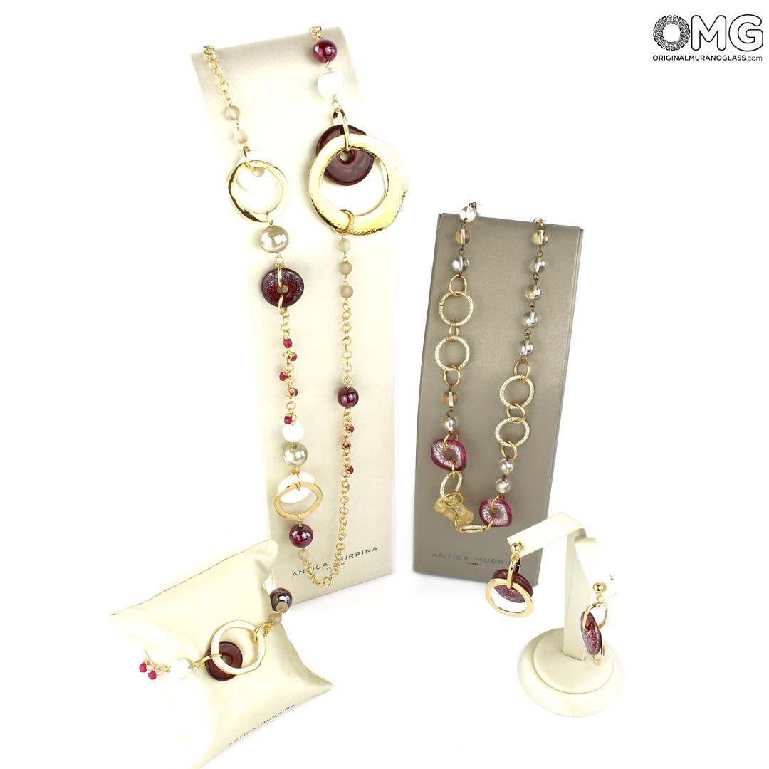 3825 ORIGINALMURANOGLASS Набор украшений Скарлатто - Коллекция Antica Murrina - муранское стекло OMG  см  - Вид №1