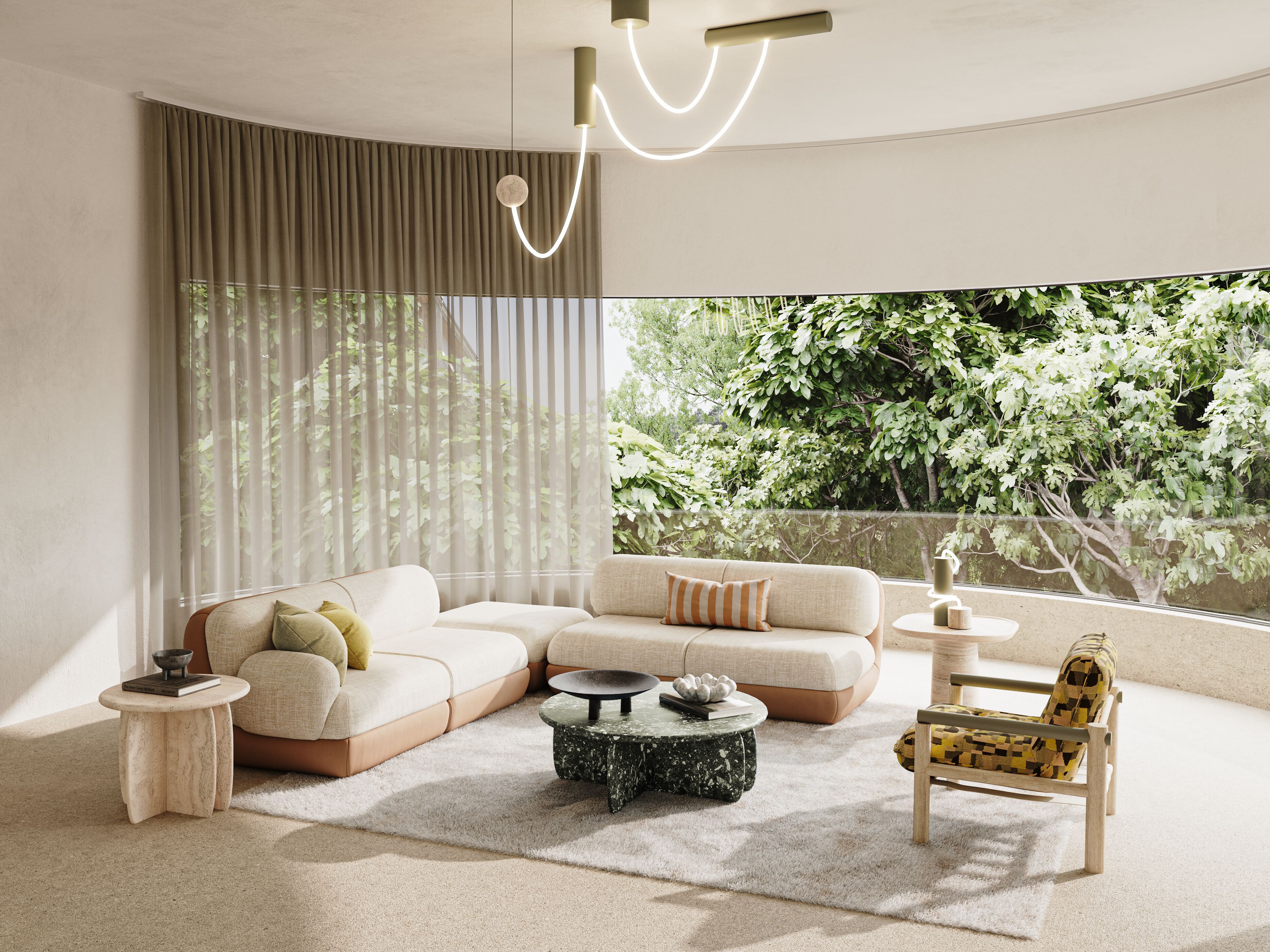 Модульный изогнутый тканевый диван с полуостровом Mambo Unlimited Ideas Mood ARCH-00107718 - Вид №10