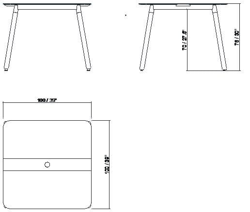 Квадратный садовый стол в HPL MAMAGREEN Daisy ARCH-00044734 - Вид №4