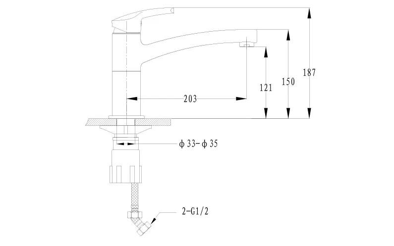 Кухонный смеситель 25235009 антрацит GranFest Ewigstein - Вид №1