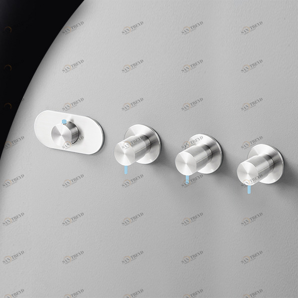 Термостат для душа глянцевая сталь с голубой ручкой Toki Radomonte TKI56LCIL27