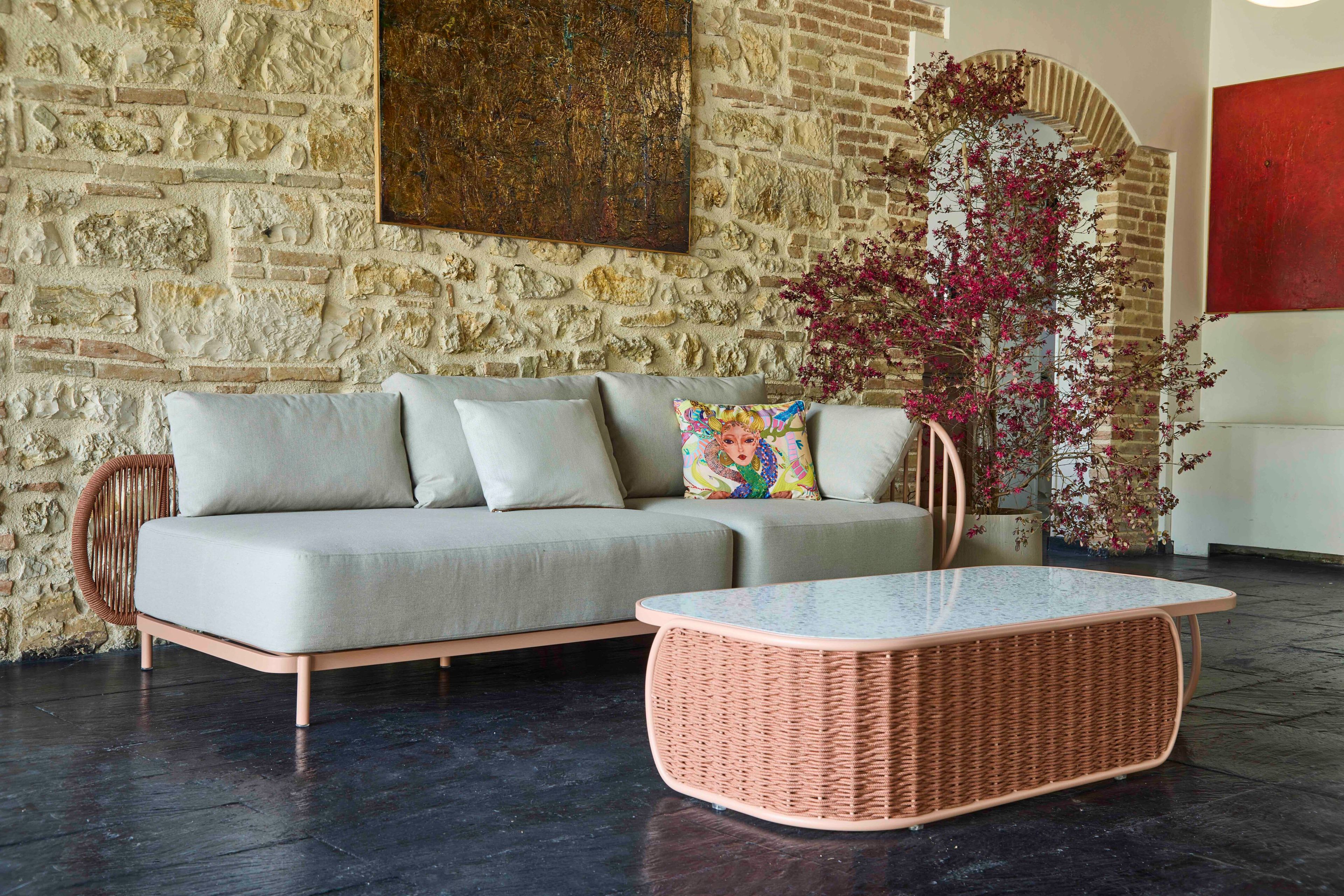 2-местный алюминиевый и Sunbrella® садовый диван YAAZ Ova ARCH-00035718 - Вид №3