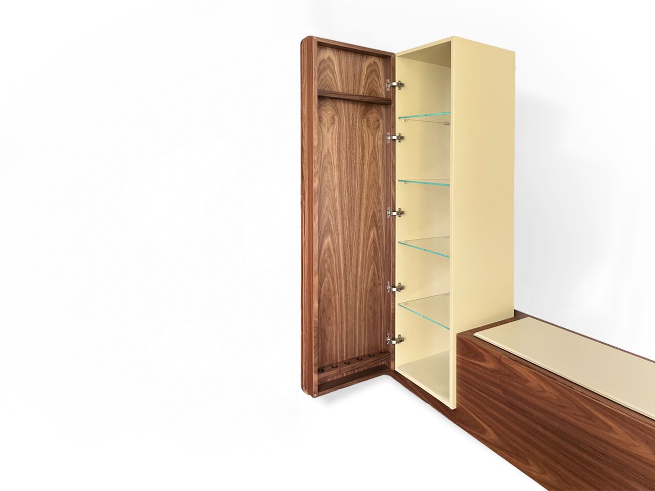 Шкаф для бара и держатель для бара из грецкого ореха со встроенным освещением Hermelin biliardi MOBILE BAR E PORTA ACCESSORI ARCH-00053548 - Вид №1