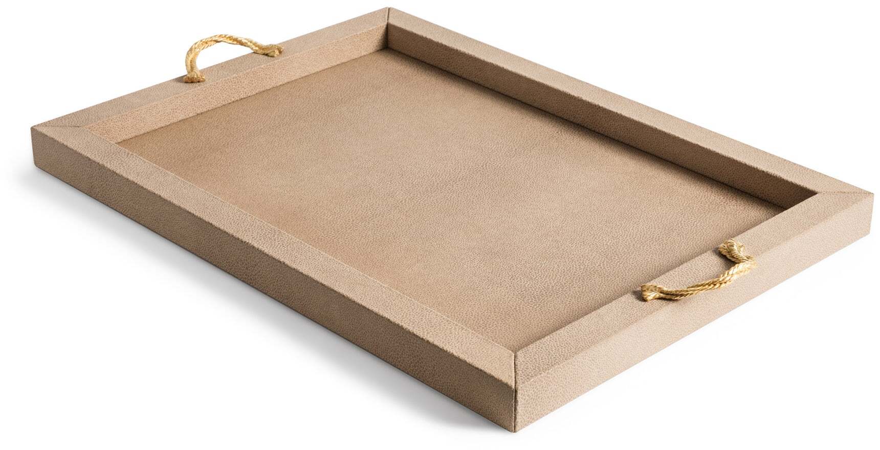 Талия Поднос - 40,5X31 см/металл-хром/ари-кожа_кофе