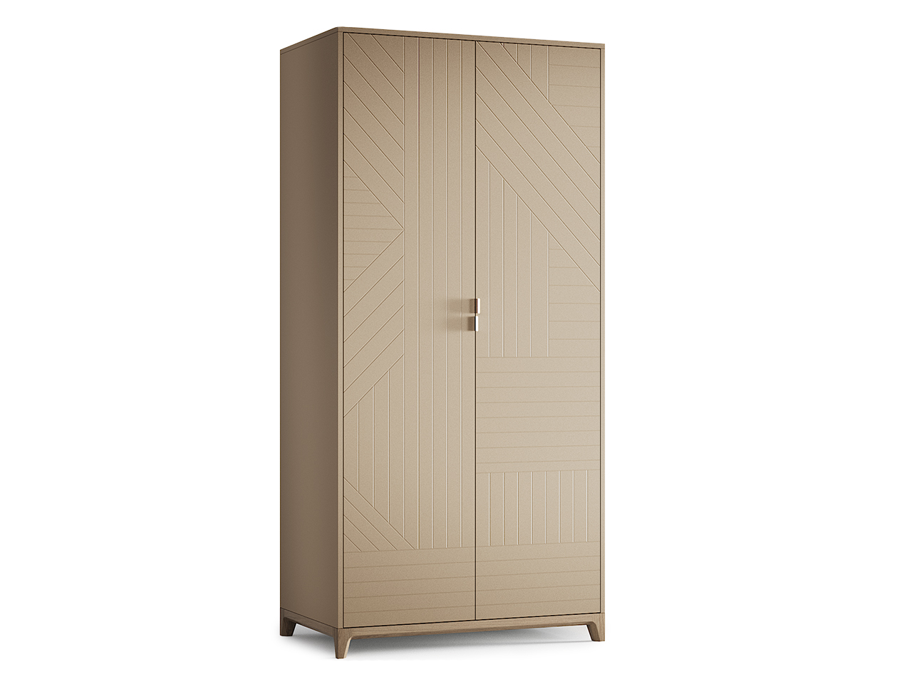 Шкаф распашной двухдверный бежевый Case №3 THE IDEA  210422 Дуб сонома;бежевый  - Вид №1