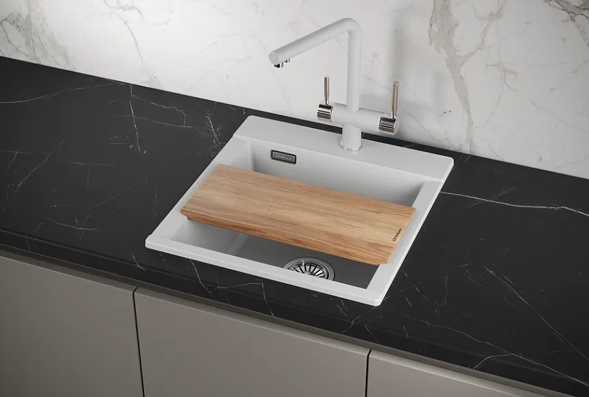 ES-4701, АРКТИК (БЕЛЫЙ), кухонная мойка, кварц, ESTETICA GRANULA 4701-ST217