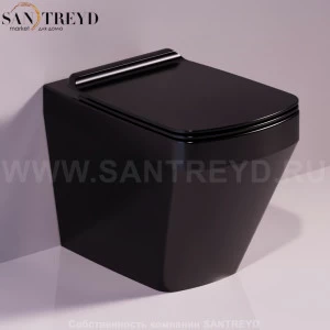 VI01NERO Приставной унитаз напольный Черный Simas Baden Baden Италия