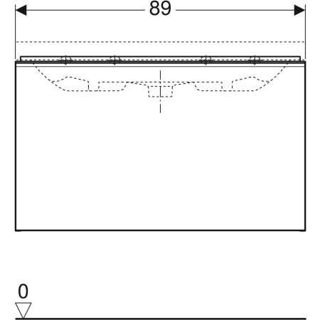 500.615.JK.2 Шкафчик для раковины Geberit Acanto, с одним выдвижным ящиком и одним внутренним выдвижным ящиком, с укороченным вылетом, с сифоном Geberit  - Вид №23