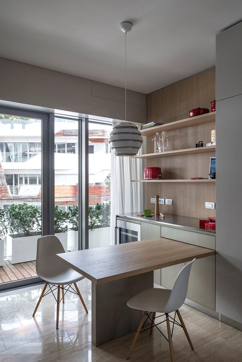 TM Italia Cucine Двухсторонняя линейная кухня с консольным столом K6 sun-id-1478858 - Вид №1