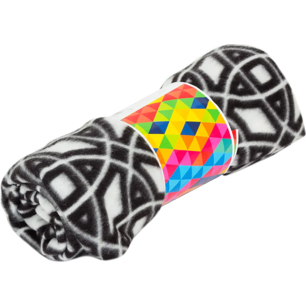 Плед «Вязь», 130х170 см, флис, цвет чёрный/белый BELEZZA STLM-2093899 - Вид №2