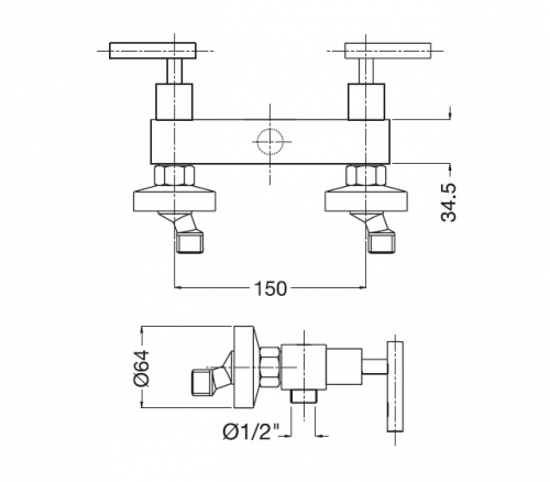 Cмеситель MIGLIORE Syntesi ML.SNS-7946 для душа ML.SNS-7946.CR - Вид №1
