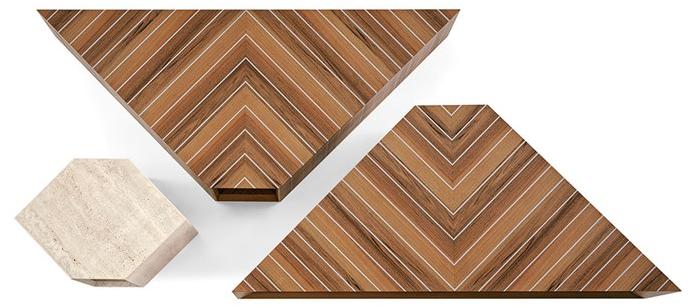 Gallotti&Radice Журнальный столик из дерева Prism sun-id-1346337 - Вид №3