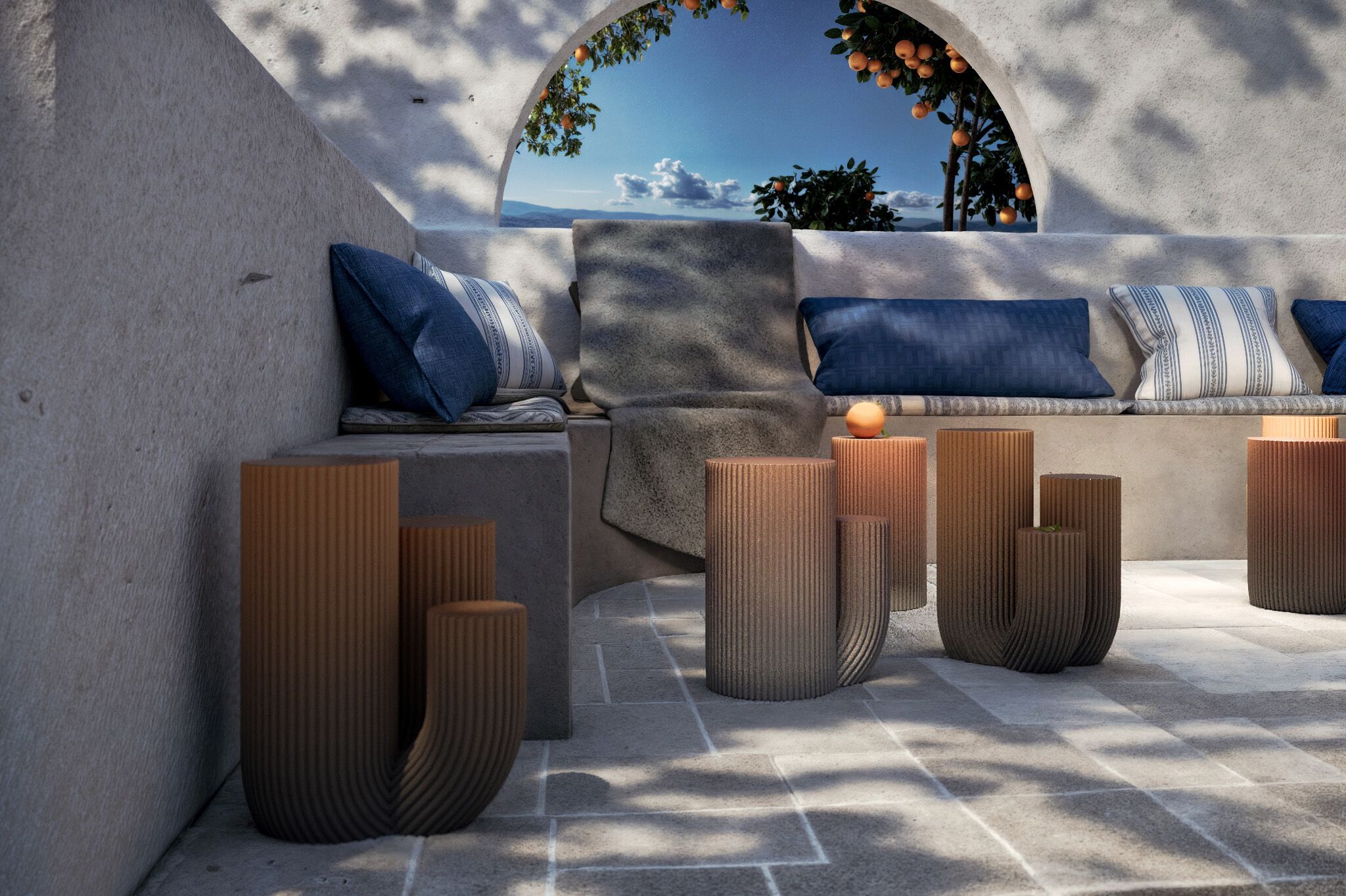 Круглый бетонный журнальный столик URBI et ORBI Medius Terra ARCH-00130319 - Вид №8