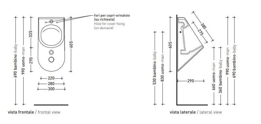 Керамический подвесной писсуар Ceramica Flaminia приложение ARCH-00024252 - Вид №2