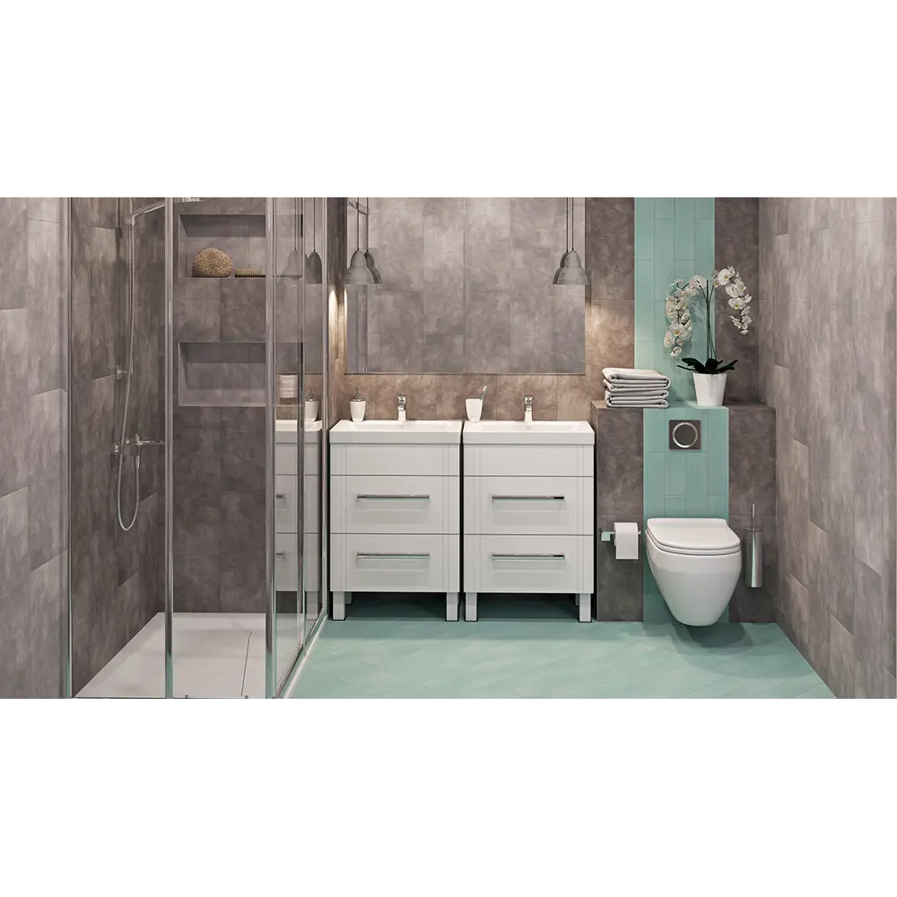 Тумба под раковину напольная Sensea «Аврора» 70 см цвет белый STLM-2122243 - Вид №4