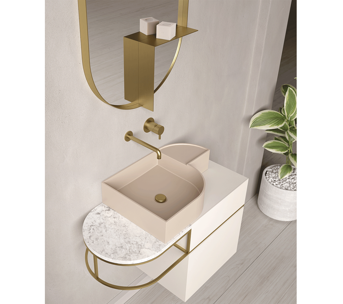 Ex.T Nouveau Shelf Mirror Настенное зеркало с полкой EXNOUSPOVALSX/OT - Вид №3