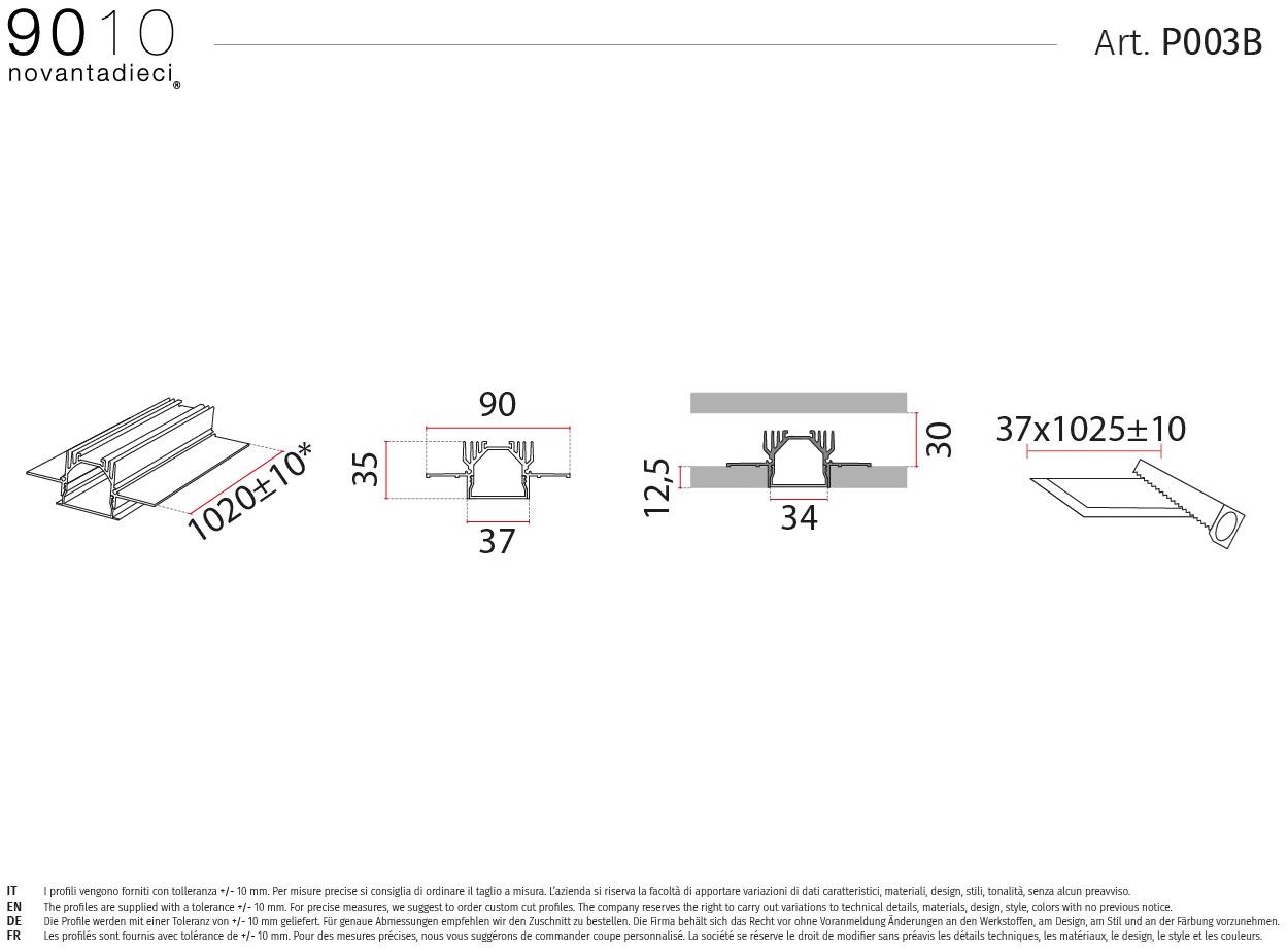 9010 novantadieci Линейный световой профиль из alumite®  P003  - Вид №2