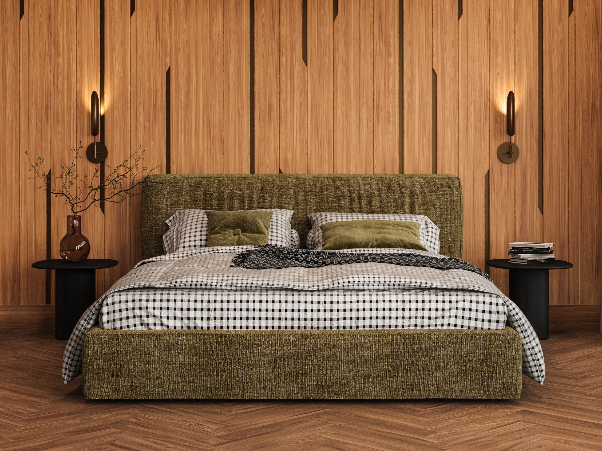 Двуспальная кровать с мягким изголовьем Woodsoft BERN II ARCH-00104736 - Вид №3