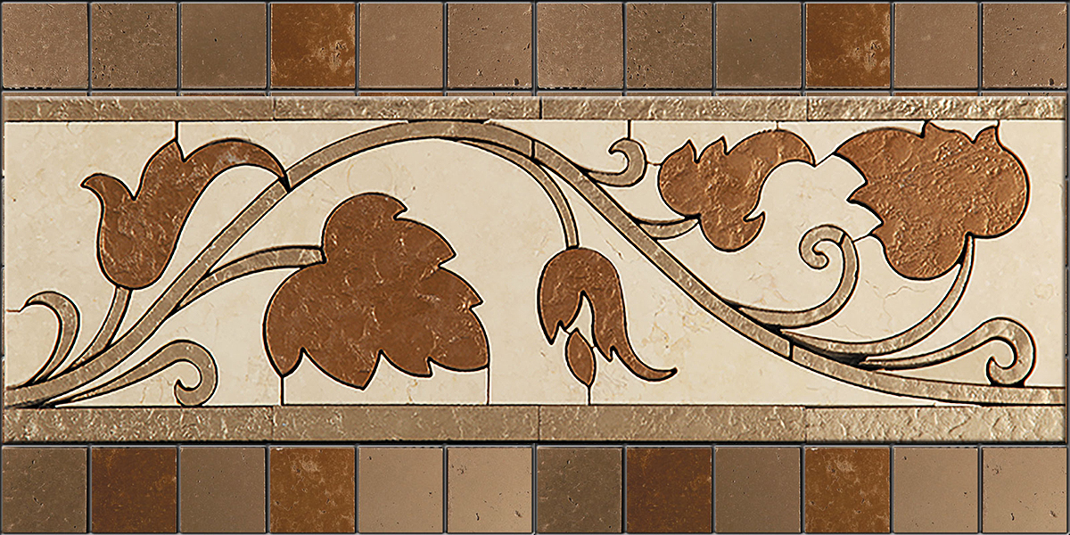 БОРДЮР ИЗ МРАМОРА GR-1 SKALINI FLORAL GR1 - Вид №1