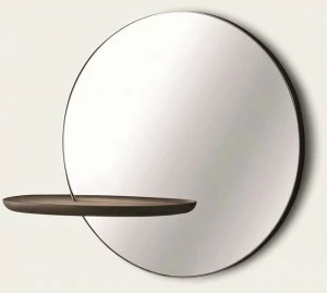 PIANCA Круглое зеркало с настенной полкой Contralto