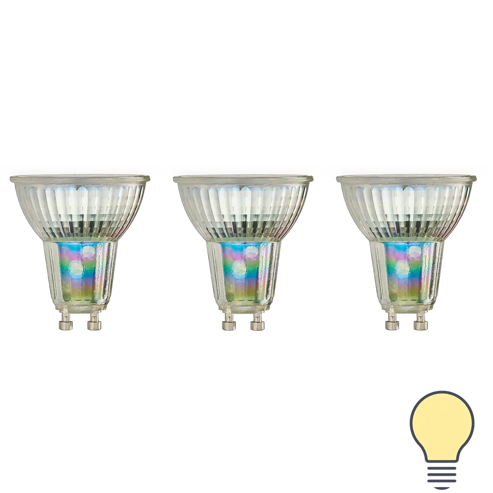 Набор умных ламп светодиодных Wi-Fi Osram Smart Plus GU10 220-240 В 5 Вт спот матовая 350 лм теплый белый свет 3 шт 89143944 STLM-2141524 LEDVANCE 