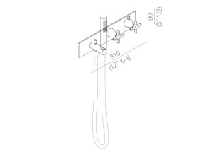 Термостатический настенный смеситель для ванны с ручным душем Agape Memory ARCH-00123075 - Вид №2