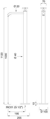 Ceadesign Смеситель для умывальника из нержавеющей стали с гидропрогрессией Cross Crx 47 - Вид №1