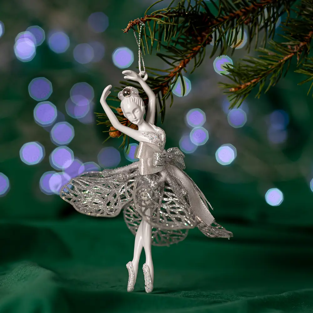 84884204 Новогоднее украшение Балерина 15x13 см цвет белый STLM-0951220