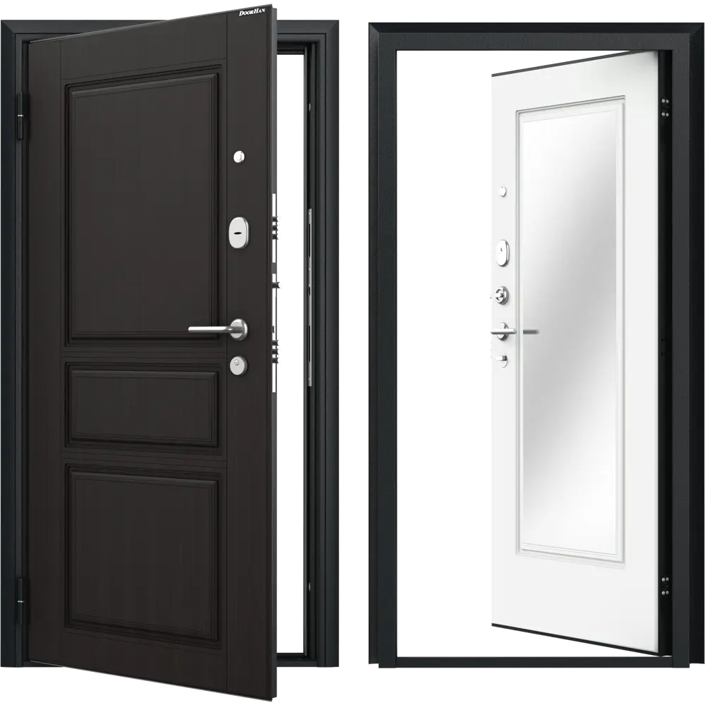 Дверь входная металлическая Премиум New 88x205 см левая белый с зеркалом DOORHAN STLM-2151565 - Вид №1